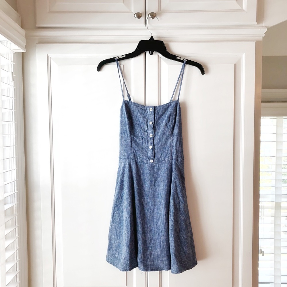 NWT Chambray Hollister Skater Dress with Buttons